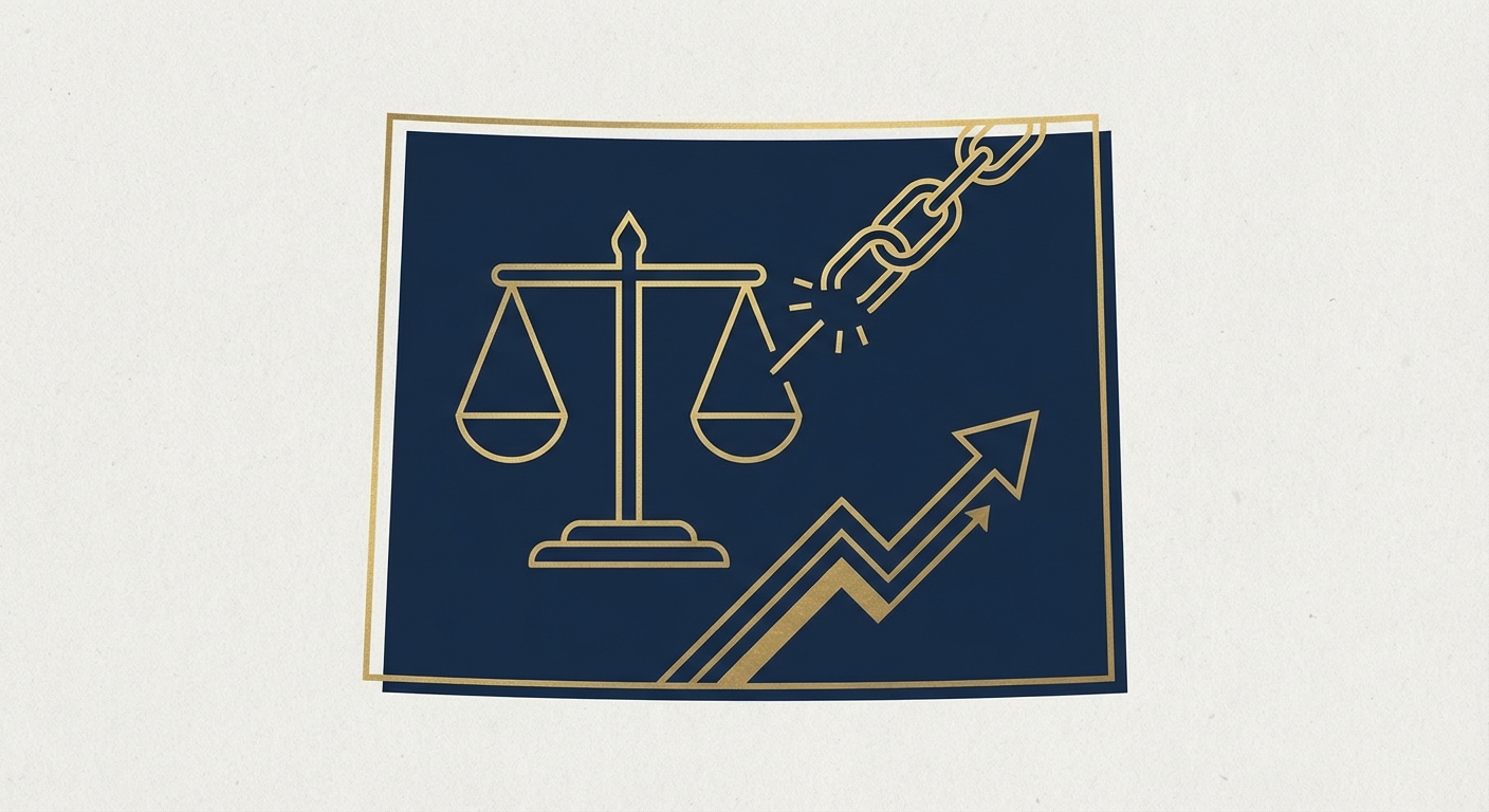 Colorado state outline with scales of justice representing AWDTSG post removal services